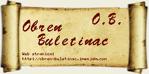 Obren Buletinac vizit kartica